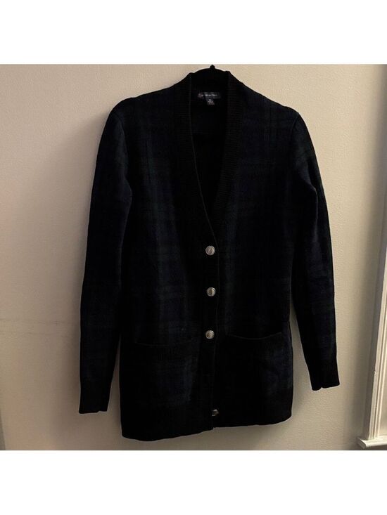 Brooks Brothers Sweaters - Women's Black watch Plaid Cardigan Sweater